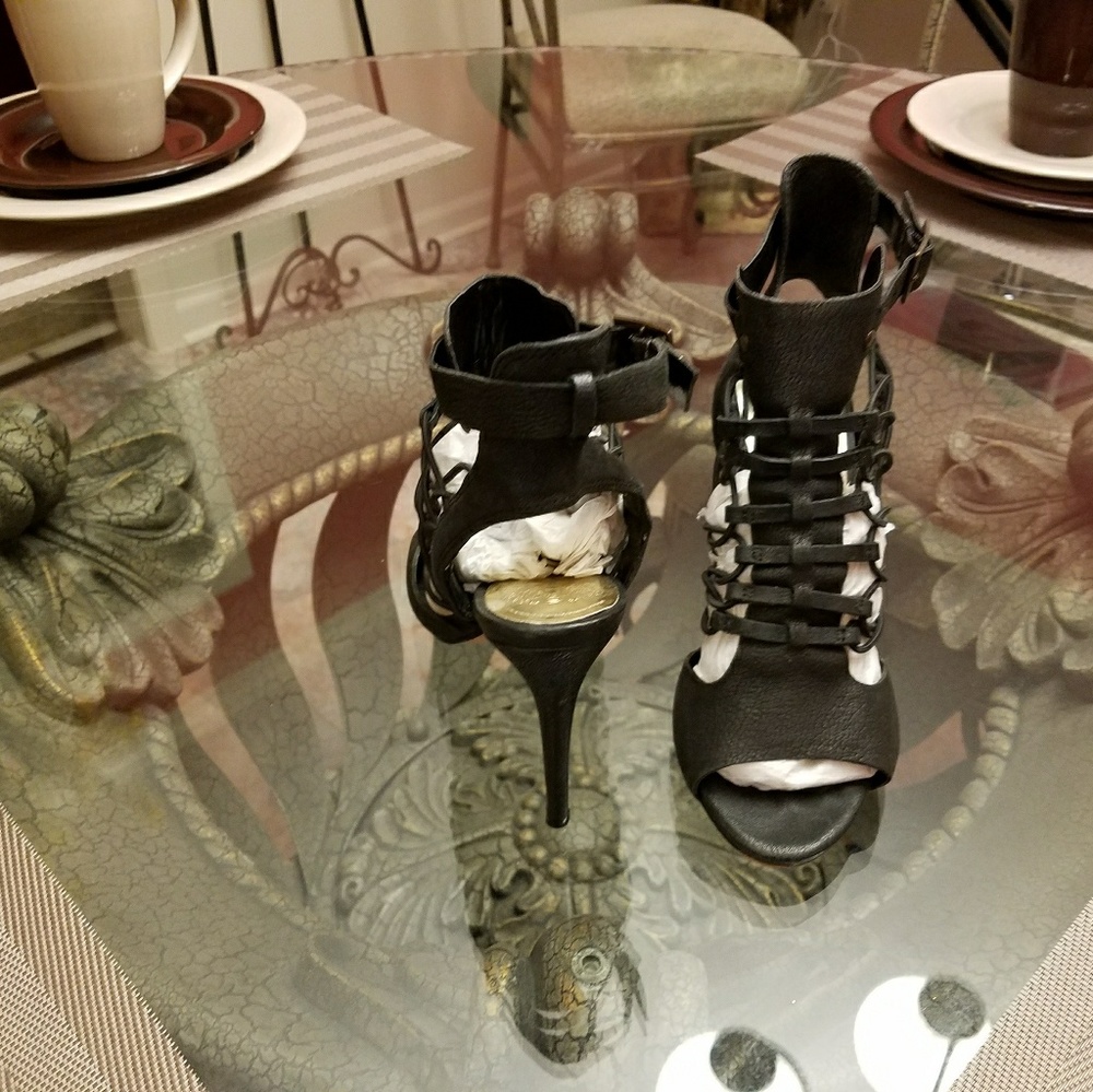 Black strappy sandals